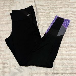 Victoria’s Secret Yoga Leggings with a pop of purple!